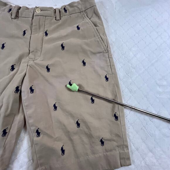 Polo Ralph Lauren All Over Pony logo Chino Shorts Mens 30 Khaki Classic Fit 9” - Picture 7 of 10